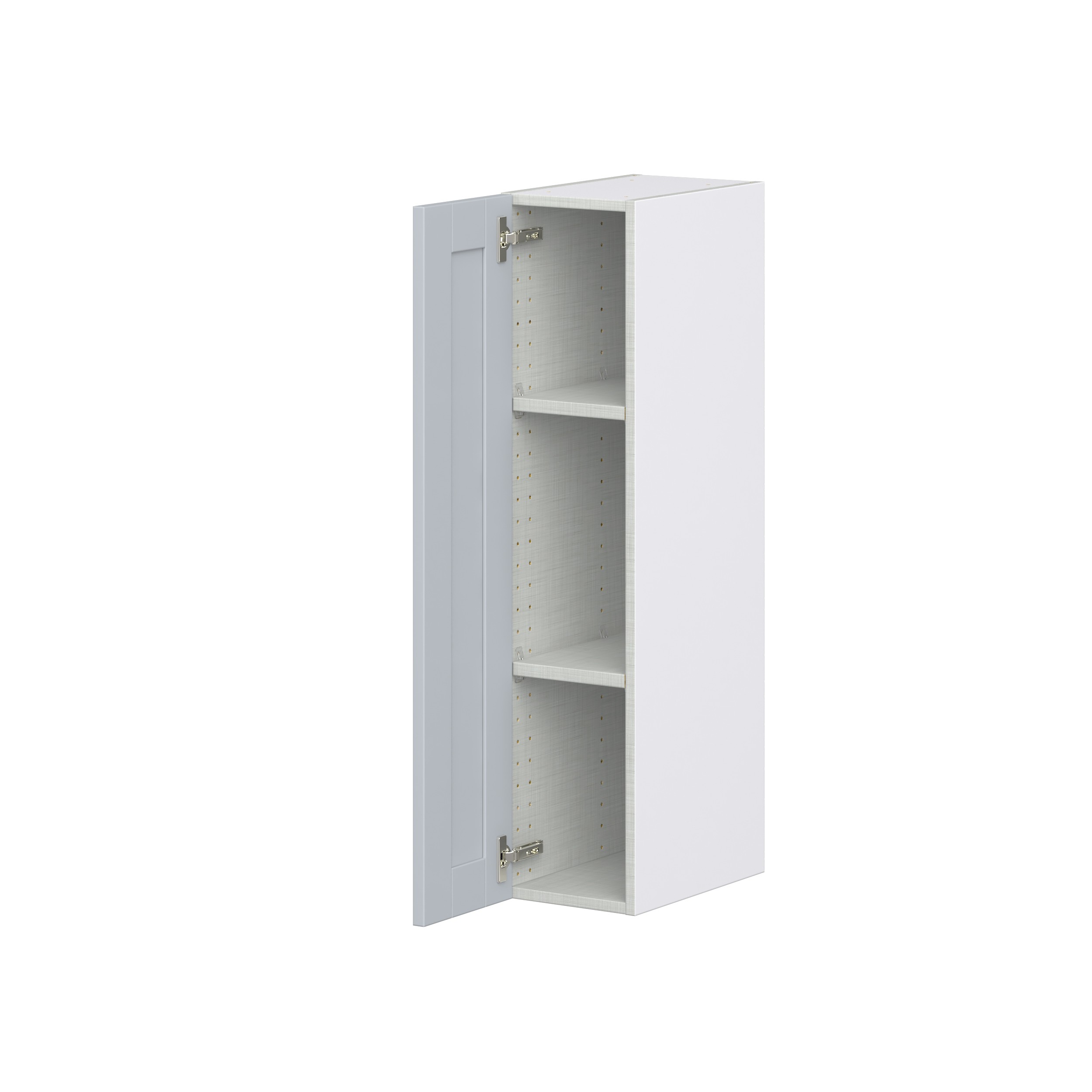 Sea Holly Light Gray Shaker Assembled Wall Cabinet with Full High Door (9 in. W x 40 in. H x 14 in. D)