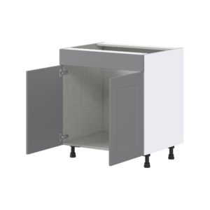 Willow Painted Slate Gray  Shaker Assembled Sink Base Cabinet with 2 Doors and 1 False Front (30 in. W x 34.5 in. H x 24 in. D)