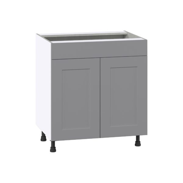 Willow Painted Slate Gray  Shaker Assembled Sink Base Cabinet with 2 Doors and 1 False Front (30 in. W x 34.5 in. H x 24 in. D)