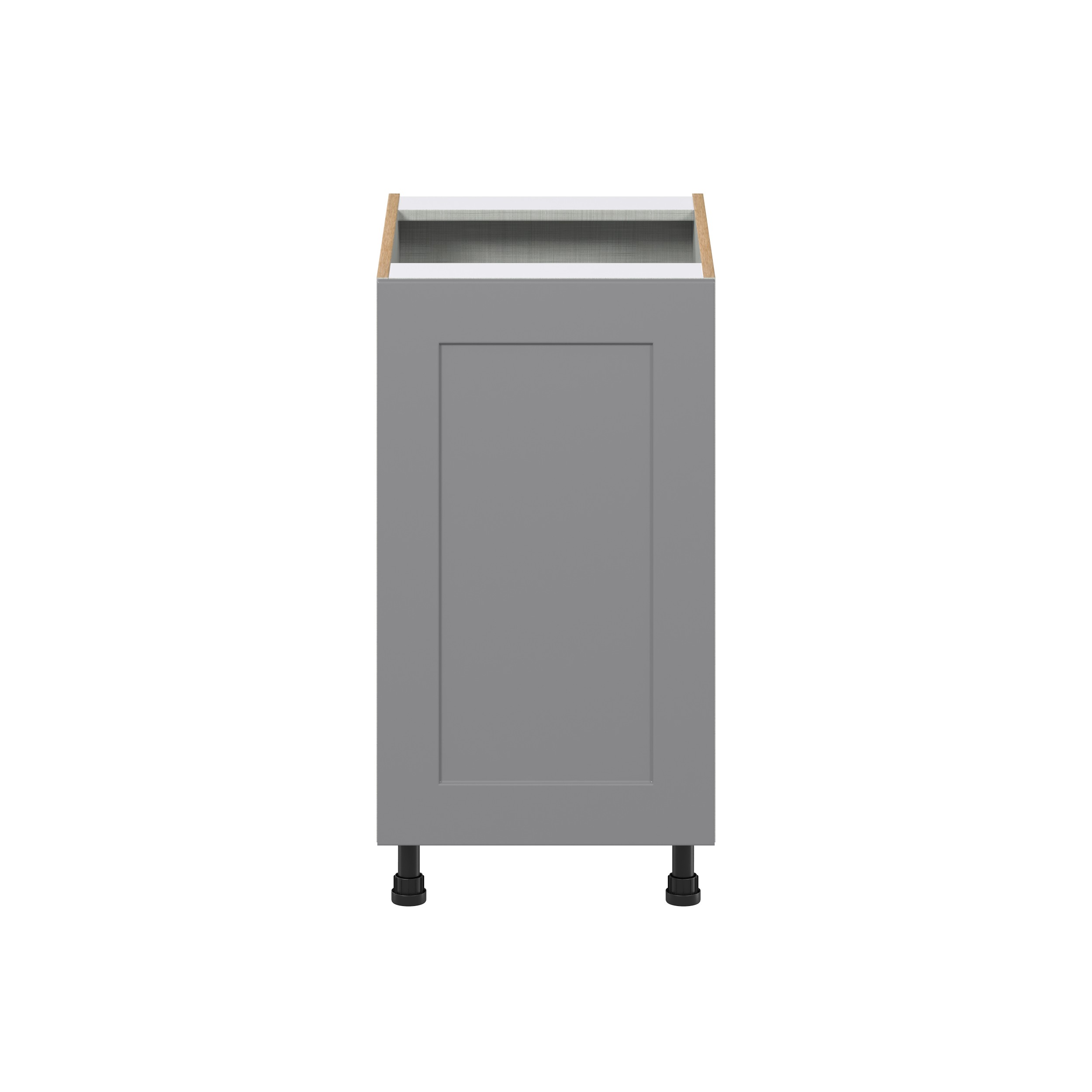 Willow Painted Slate Gray Shaker Assembled Full High Door with 2 Pull Out Waste Bin Kitchen Cabinet (18 in. W x 34.5 in. H x 24 in. D)