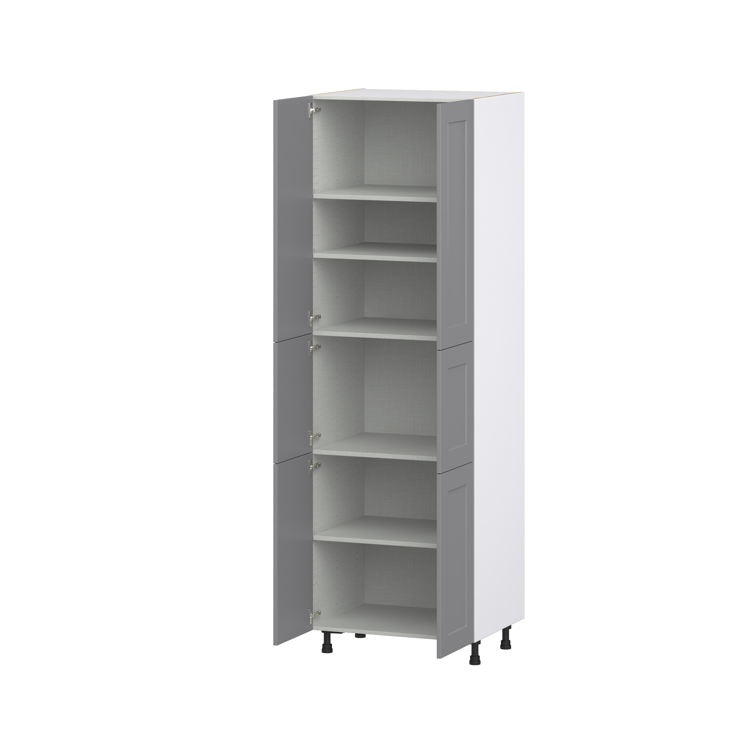 Willow Painted Slate Gray Shaker Assembled Pantry Cabinet with 5 Shelves (30 in. W x 94.5 in. H x 24 in. D)