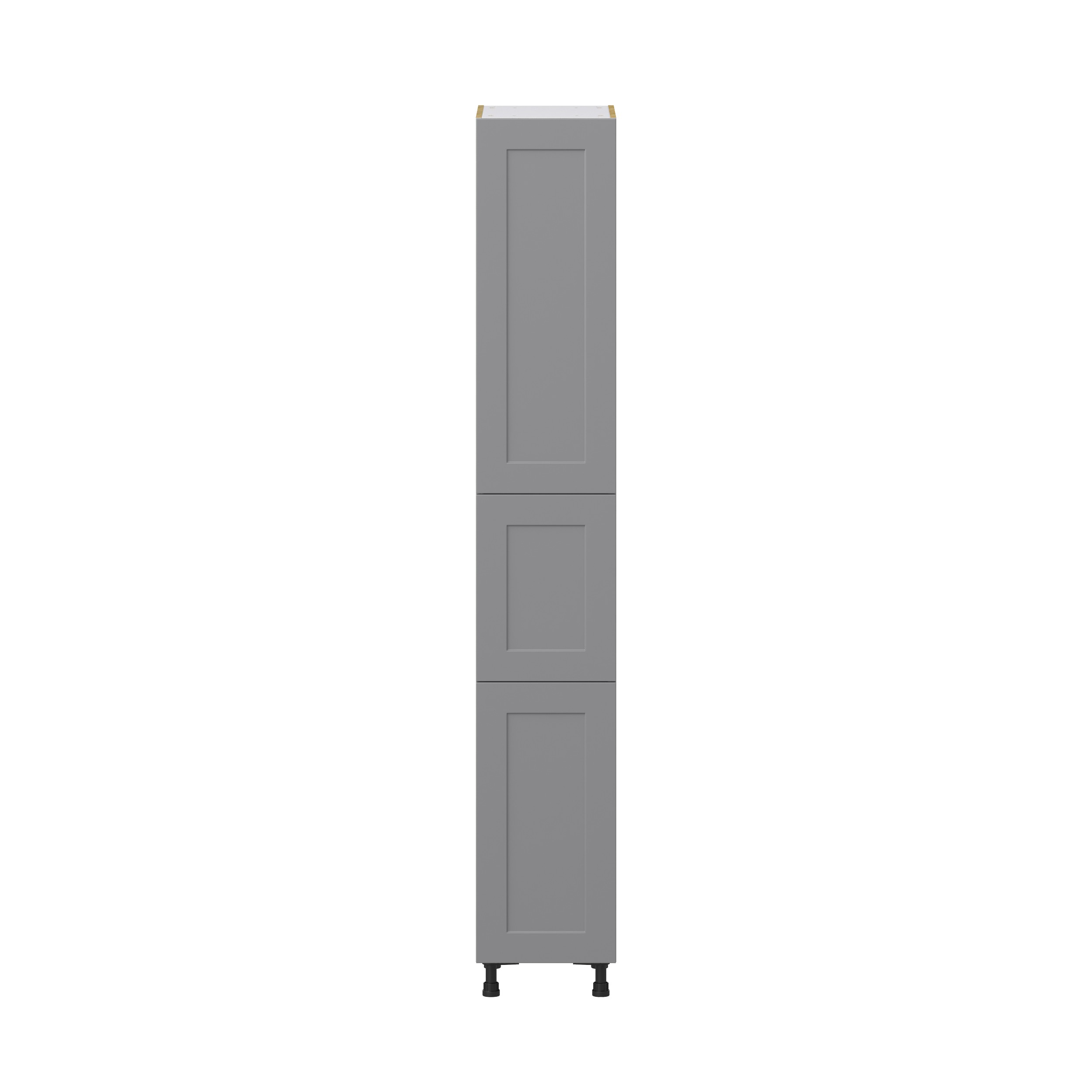 Willow Painted Slate Gray Shaker Assembled Pantry Cabinet with 2 Doors and 3 Inner Drawers (15 in. W X 94.5 in. H X 24 in. D)