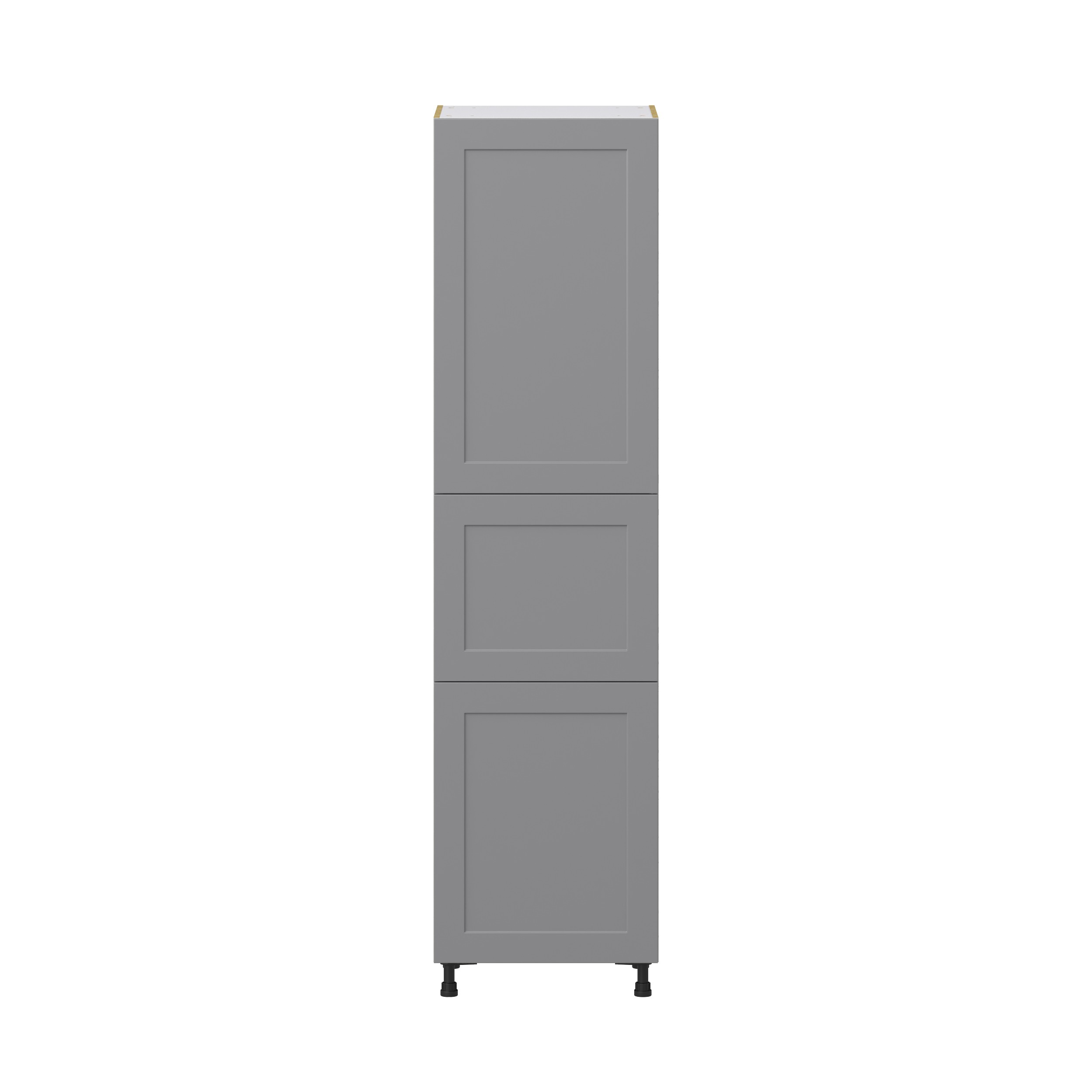 Willow Painted Slate Gray Shaker Assembled Pantry Cabinet with 2 Doors and 3 Inner Drawers (24 in. W X 94.5 in. H X 24 in. D)