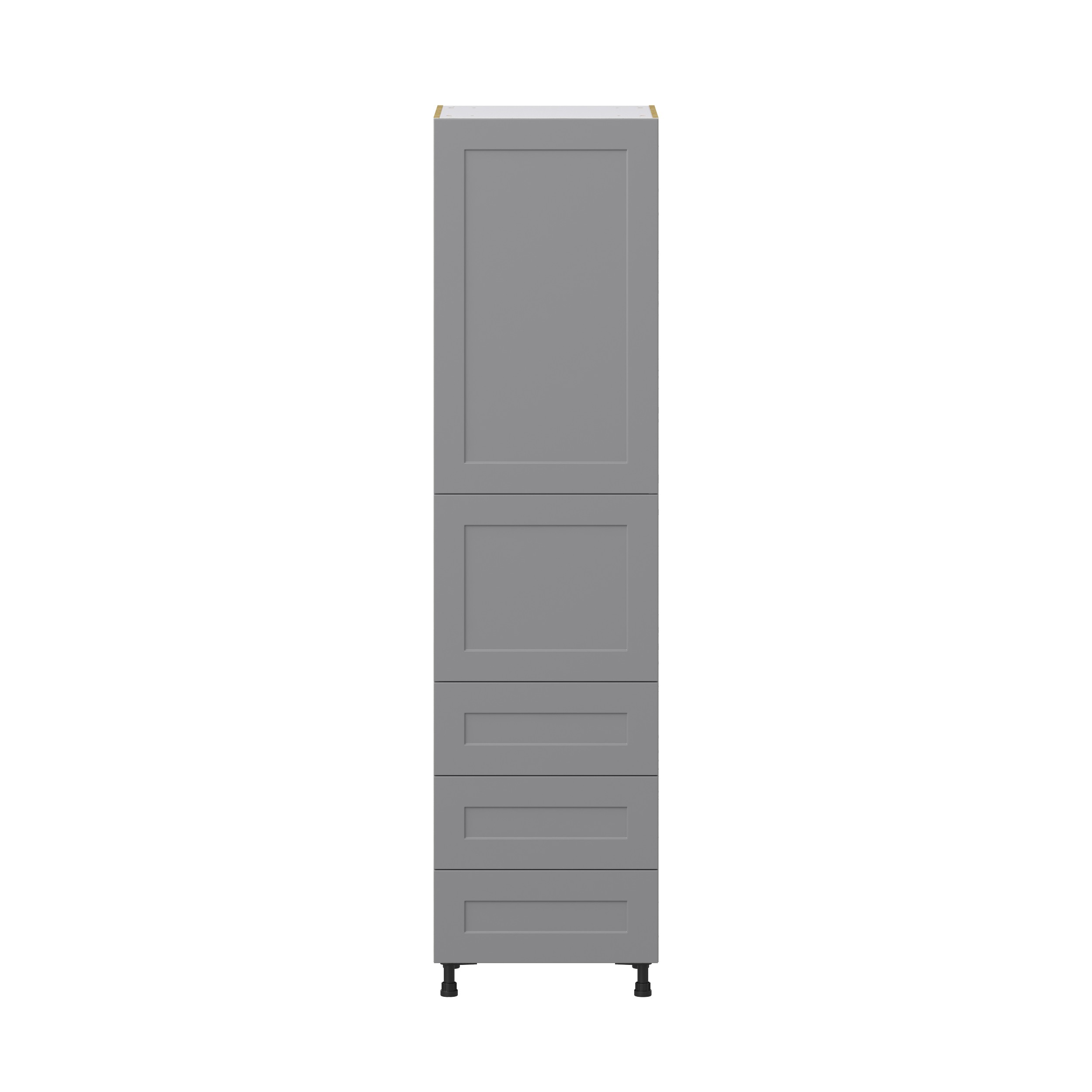 Willow Painted Slate Gray Shaker Assembled Pantry Cabinet 1 Doors with 3 Drawers and 2 Inner Drawers (24 in. W X 94.5 in. H X 24 in. D)
