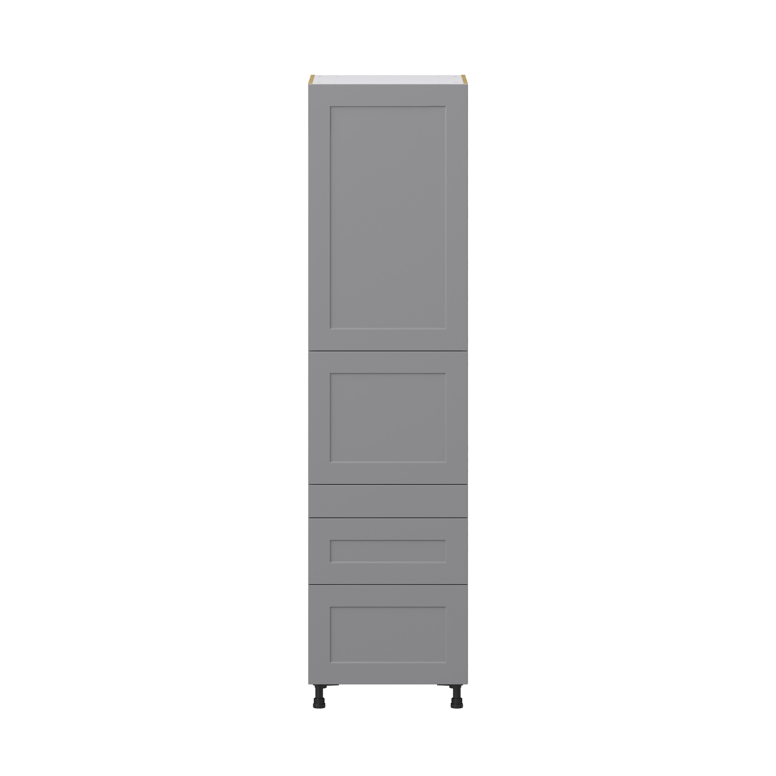 Willow Painted Slate Gray Shaker Assembled Pantry Cabinet with 3 Drawers and 2 Inner Drawers (24 in. W X 94.5 in. H X 24 in. D)