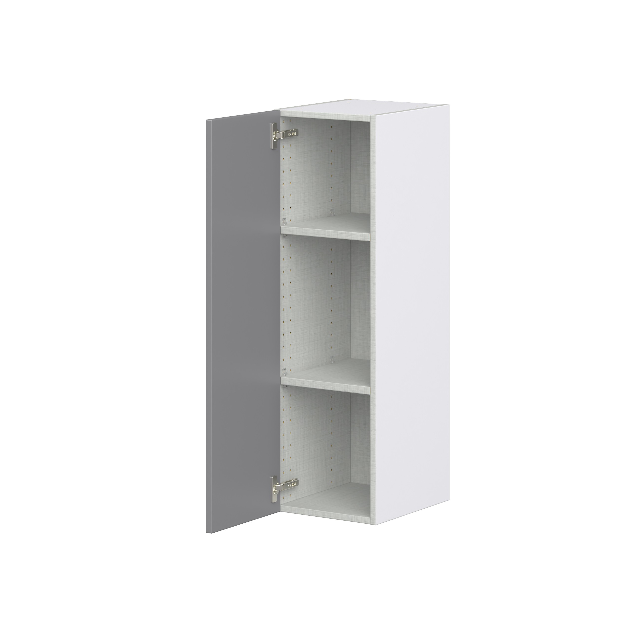 Willow Painted Slate Gray Shaker Assembled Wall Cabinet with Full High Door (12 in. W x 40 in. H x 14 in. D)