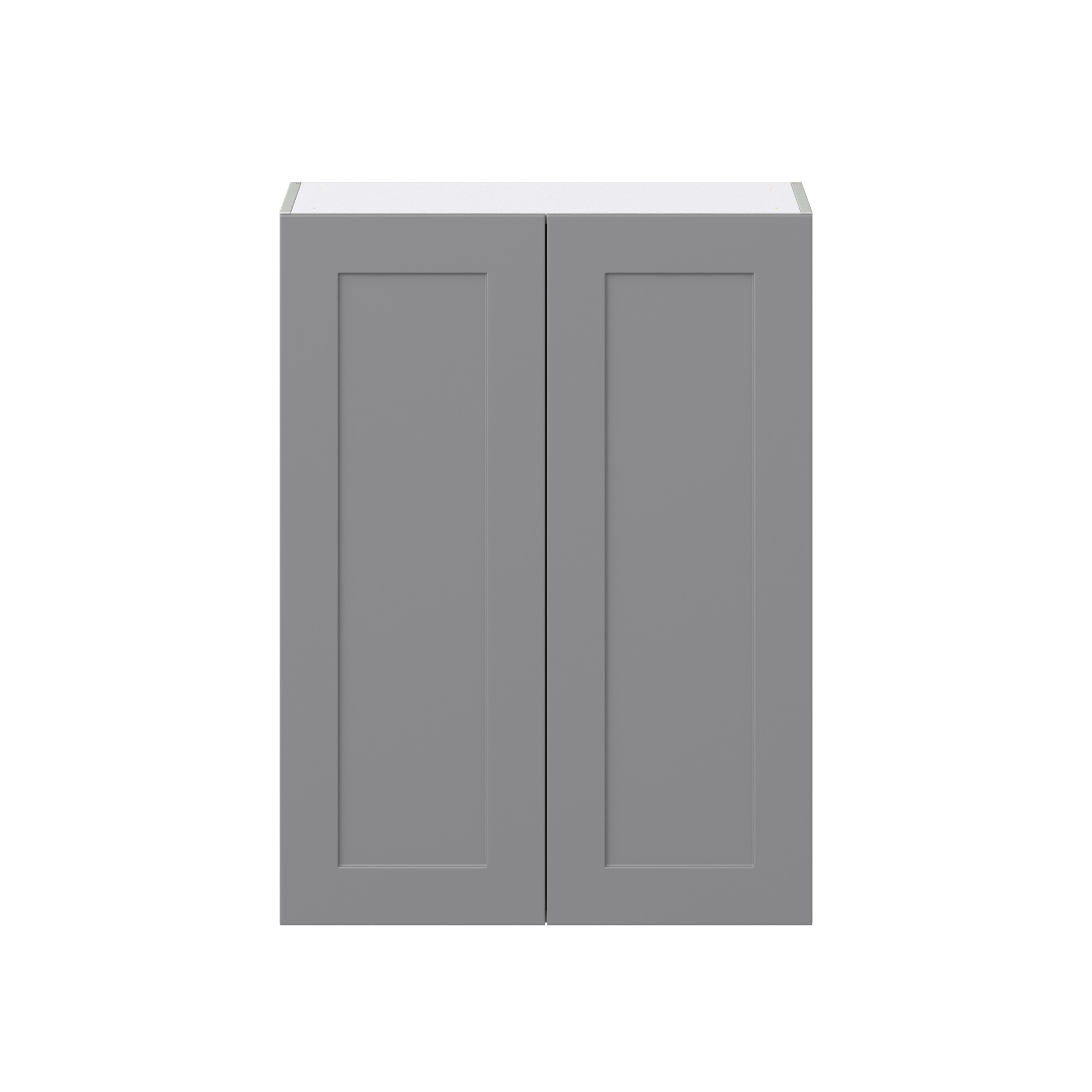 Willow Painted Slate Gray Shaker Assembled Wall Cabinet with 2 Full High Doors (30 in. W x 40 in. H x 14 in. D)