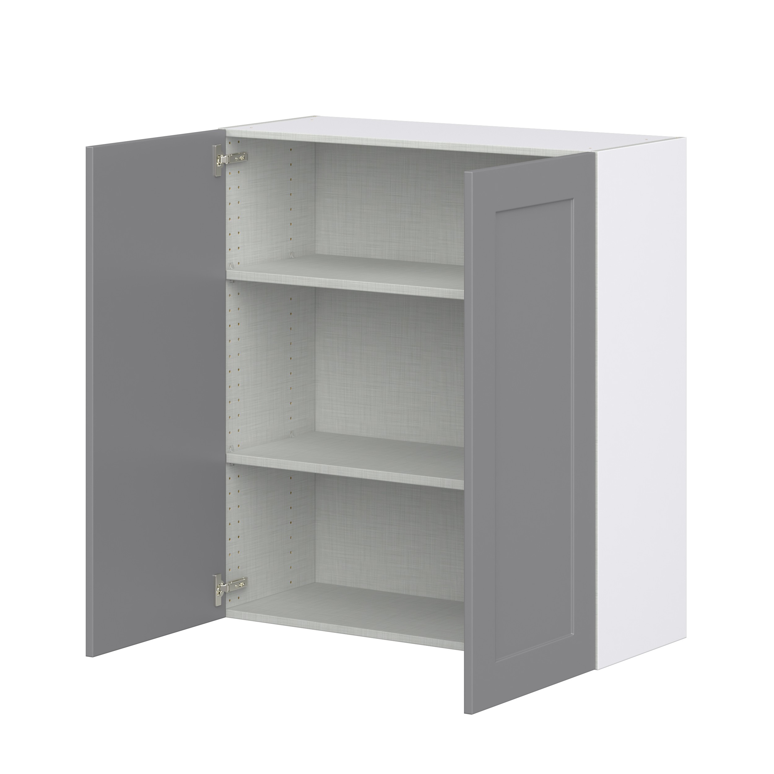 Willow Painted Slate Gray Shaker Assembled Wall Cabinet with 2 Full High Doors (36 in. W x 40 in. H x 14 in. D)