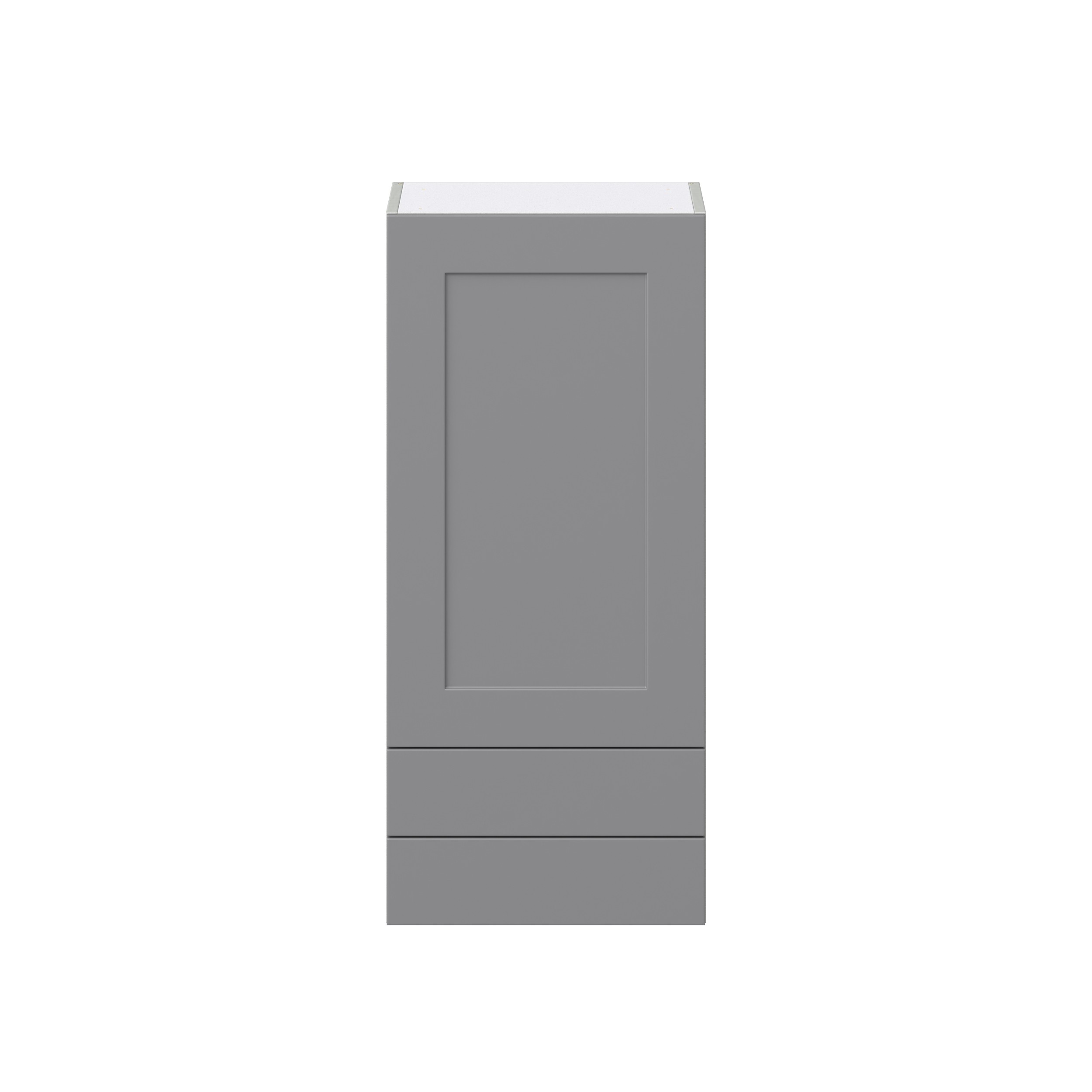 Willow Painted Slate Gray Shaker Assembled Wall Cabinet with a Door and Two 5 in. Drawers (18 in. W x 40 in. H x 14 in. D)