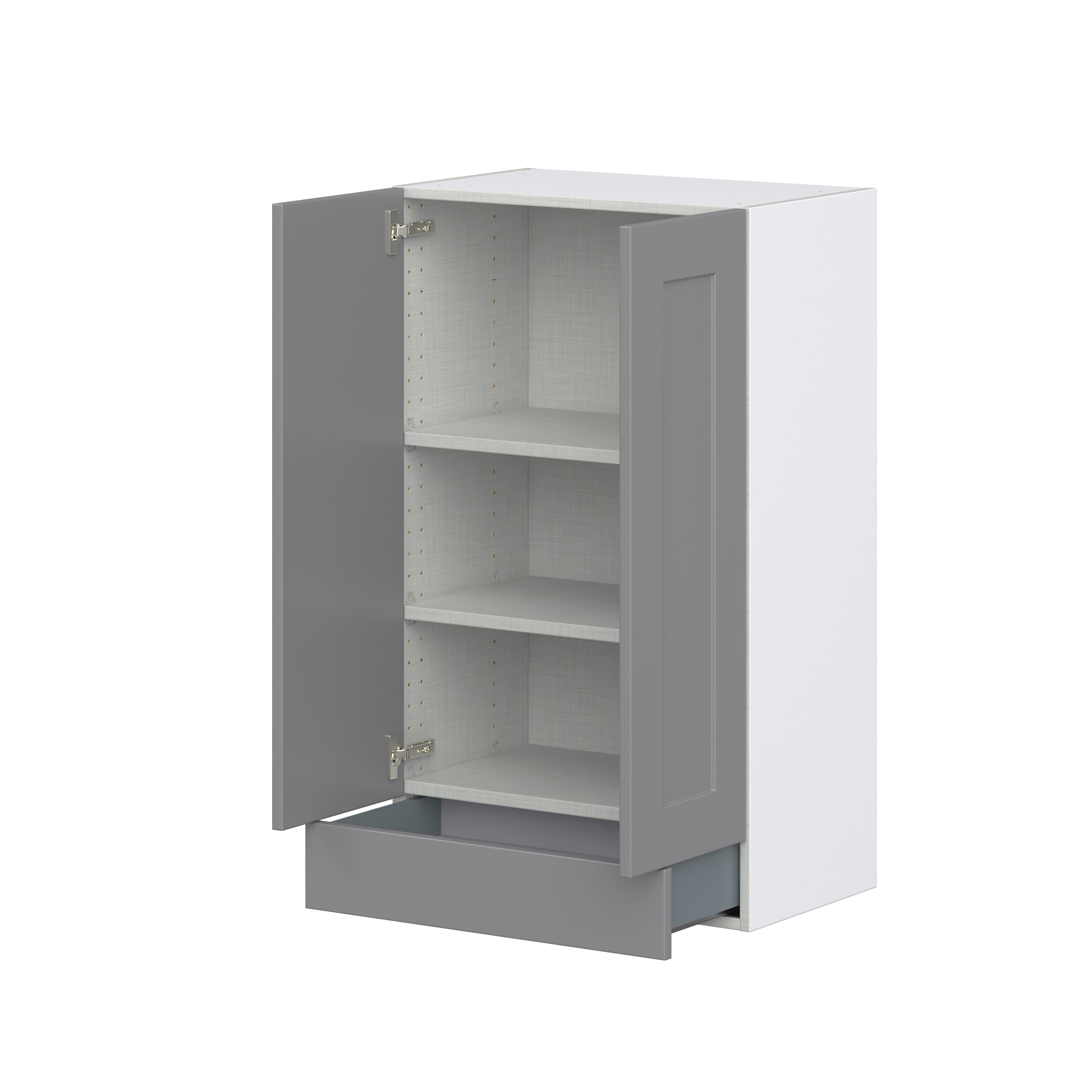 Willow Painted Slate Gray Shaker Assembled Wall Cabinet with 2 Doors and a 5 in. Drawer (24 in. W x 40 in. H x 14 in. D)