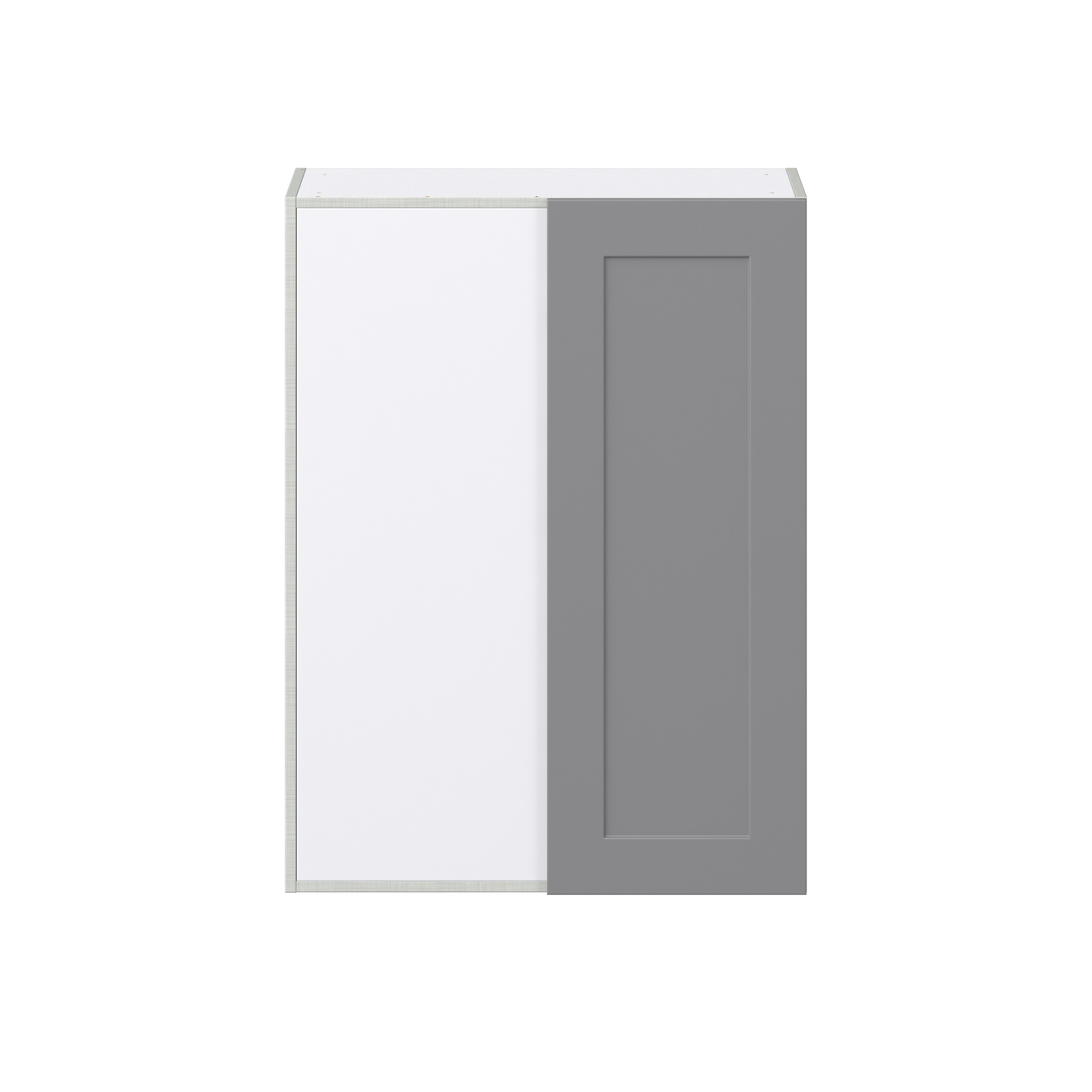 Willow Painted Slate Gray Shaker Assembled Wall Blind Corner Cabinet (30 in. W X 40 in. H X 14 in. D)