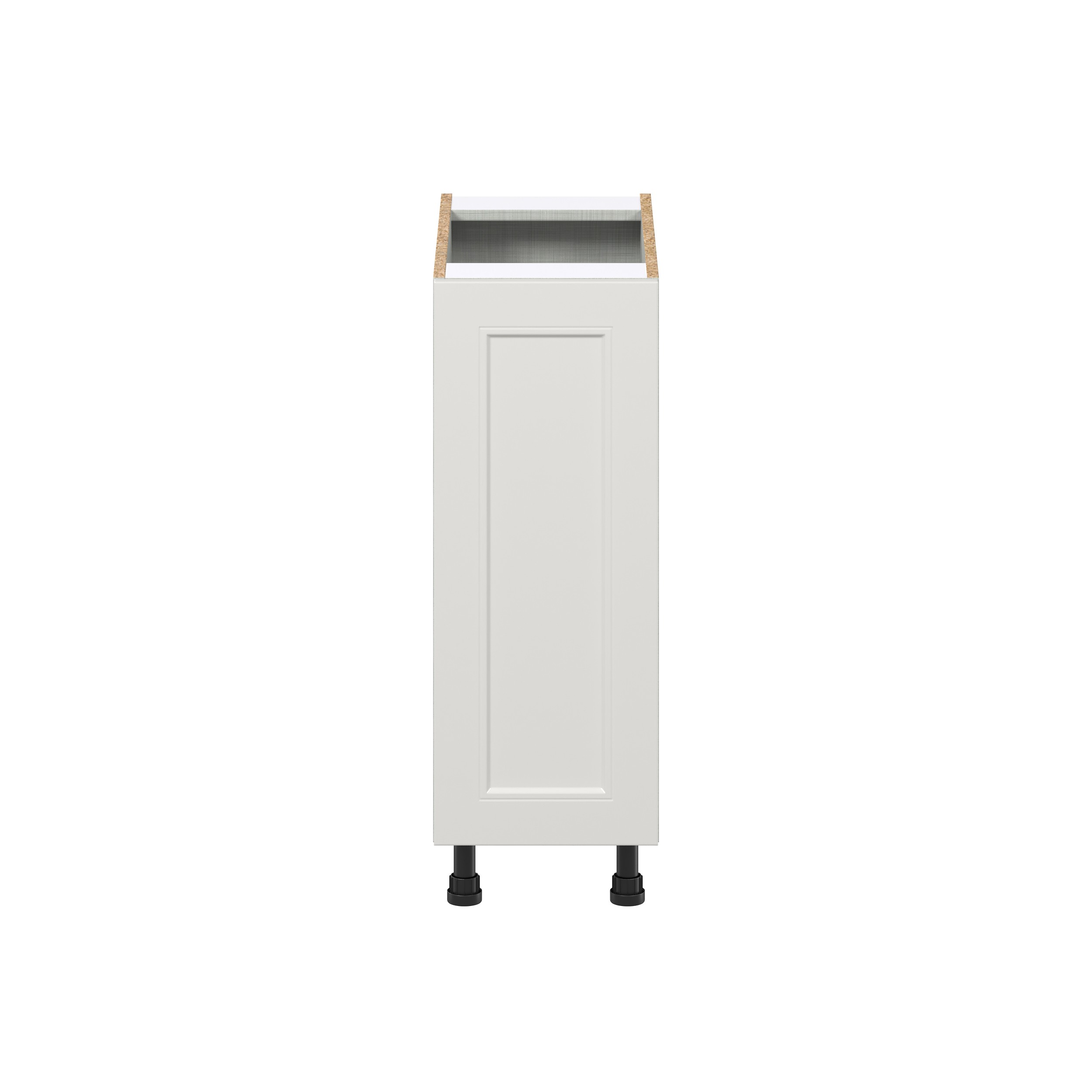 Wisteria Painted Light Gray Recessed Assembled Full High Door with Pull Out Left Spice Rack Kitchen Cabinet (12 in. W x 34.5 in. H x 24 in. D)