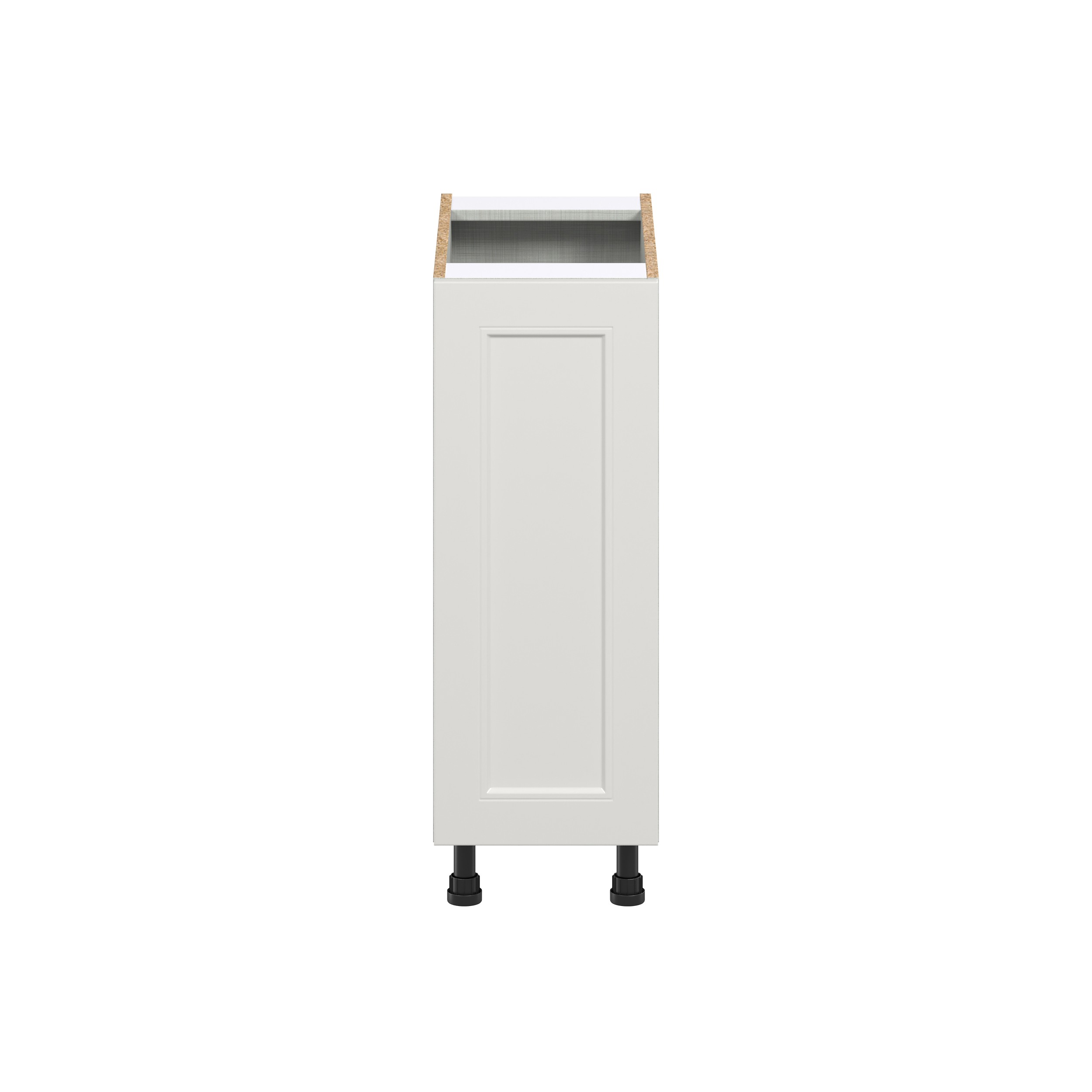 Wisteria Painted Light Gray Recessed Assembled Full High Door with Pull Out Right Spice Rack Kitchen Cabinet (12 in. W x 34.5 in. H x 24 in. D)