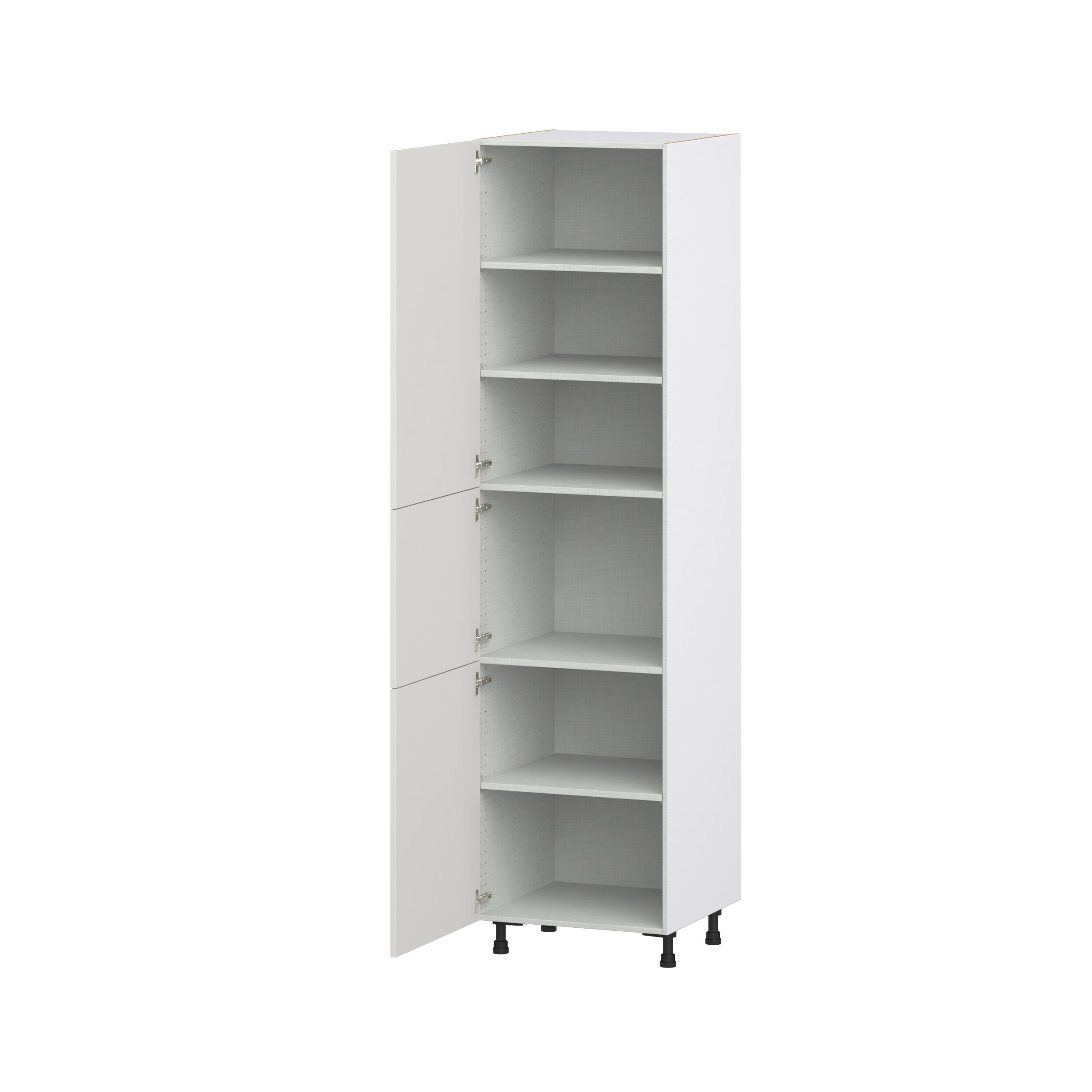 Wisteria Painted Light Gray Recessed Assembled Pantry Cabinet with 5 Shelves (24 in. W x 94.5 in. H x 24 in. D)