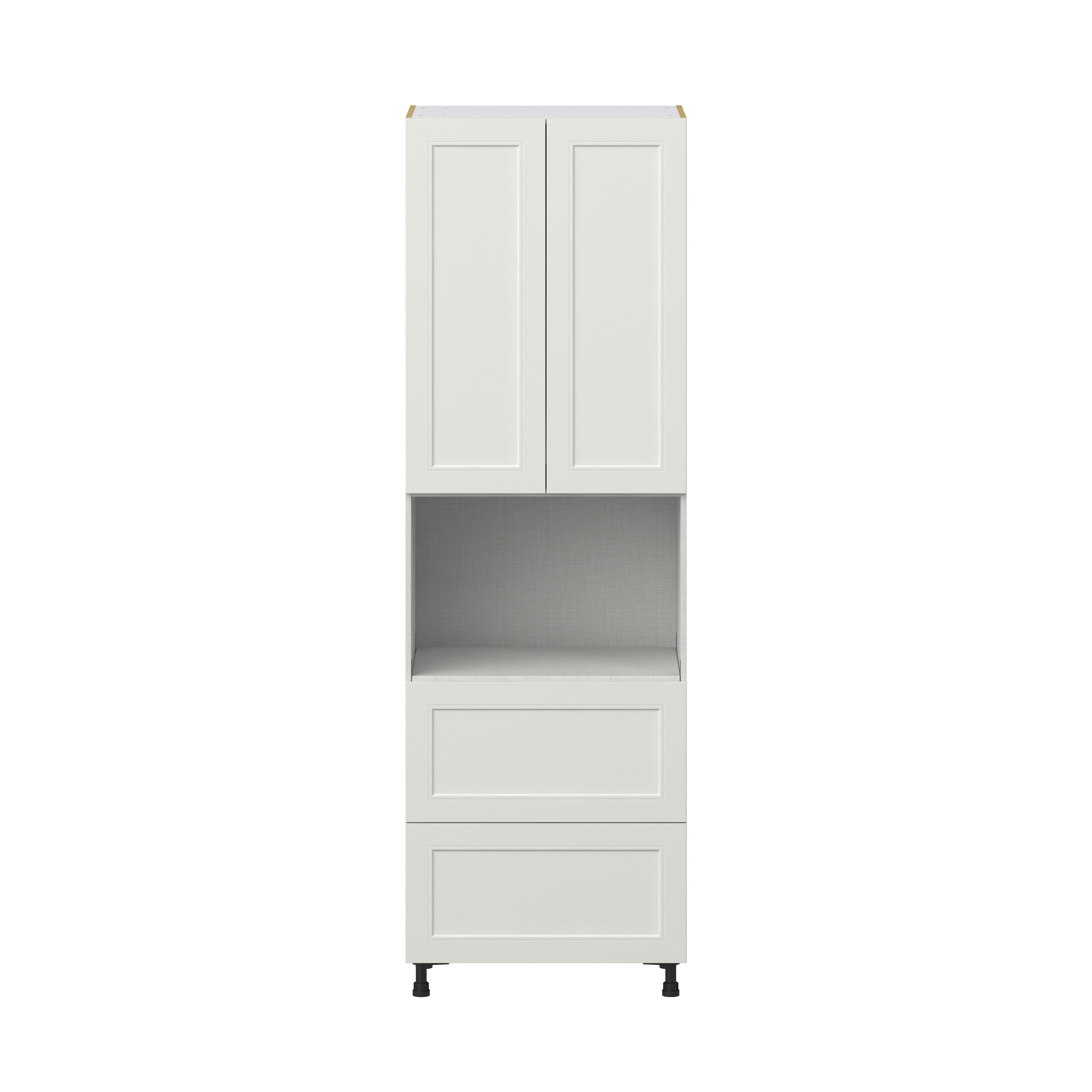 Wisteria Painted Light Gray Recessed Assembled Pantry Microwave Cabinet with 2 Drawers (30 in. W x 94.5 in. H x 24 in. D)