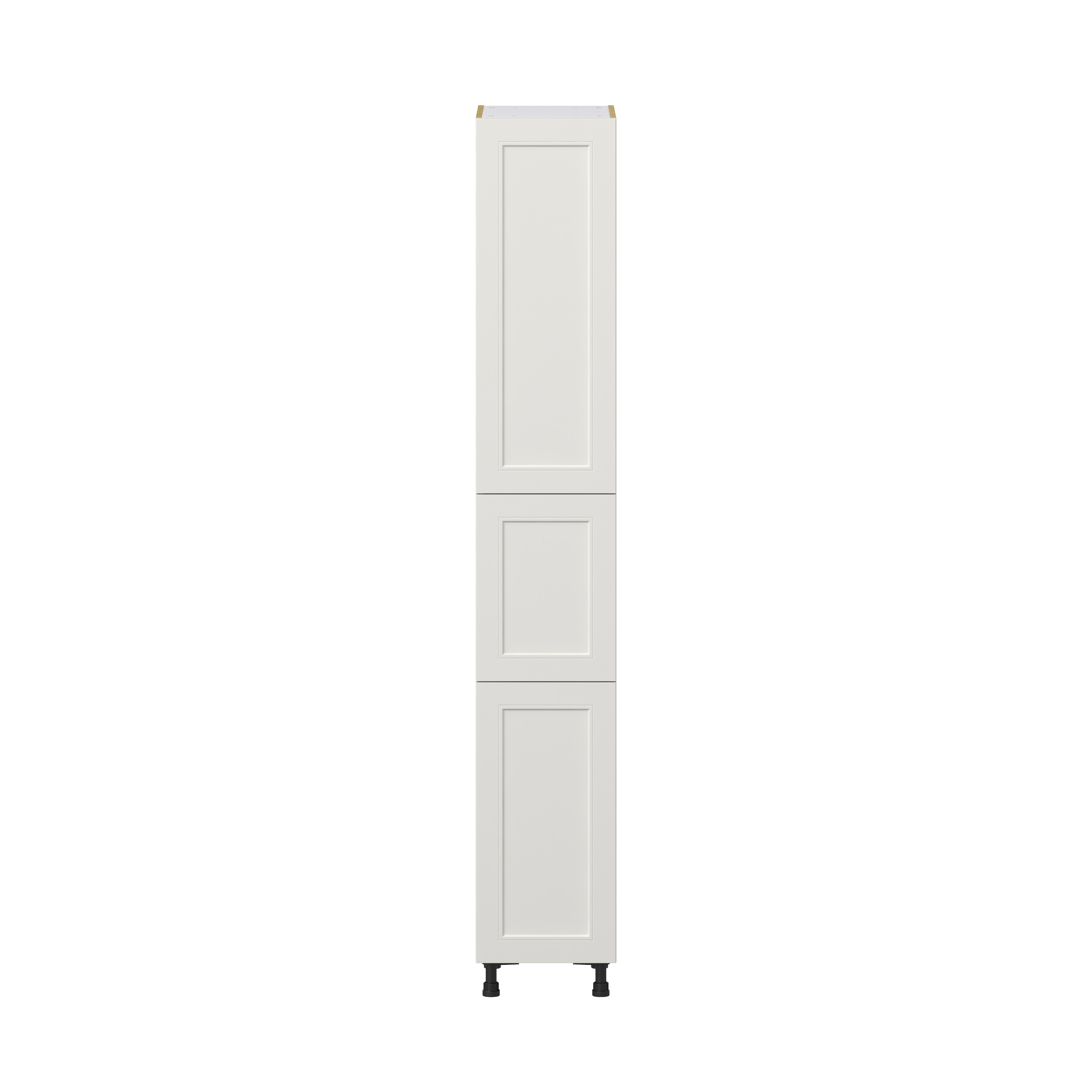 Wisteria Painted Light Gray Recessed Assembled Pantry Cabinet with 2 Doors and 3 Inner Drawers (15 in. W X 94.5 in. H X 24 in. D)