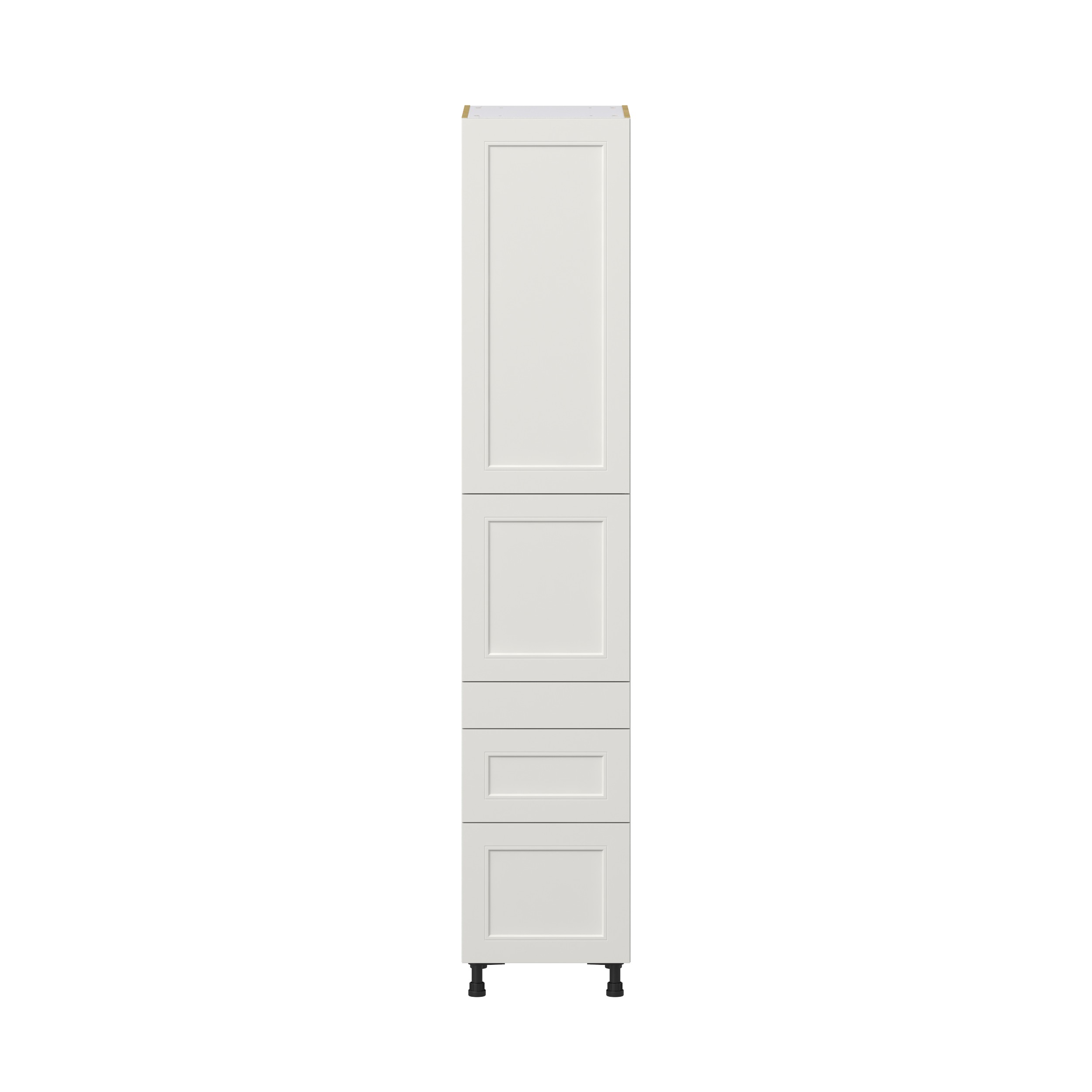 Wisteria Painted Light Gray Recessed Assembled Pantry Cabinet with 3 Drawers and 2 Inner Drawers (18 in. W X 94.5 in. H X 24 in. D)