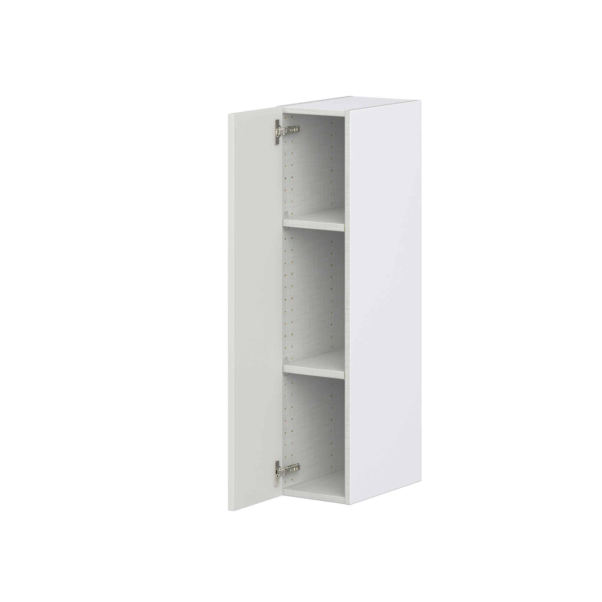 Wisteria Painted Light Gray Recessed Assembled Wall Cabinet with Full High Door (9 in. W x 40 in. H x 14 in. D)