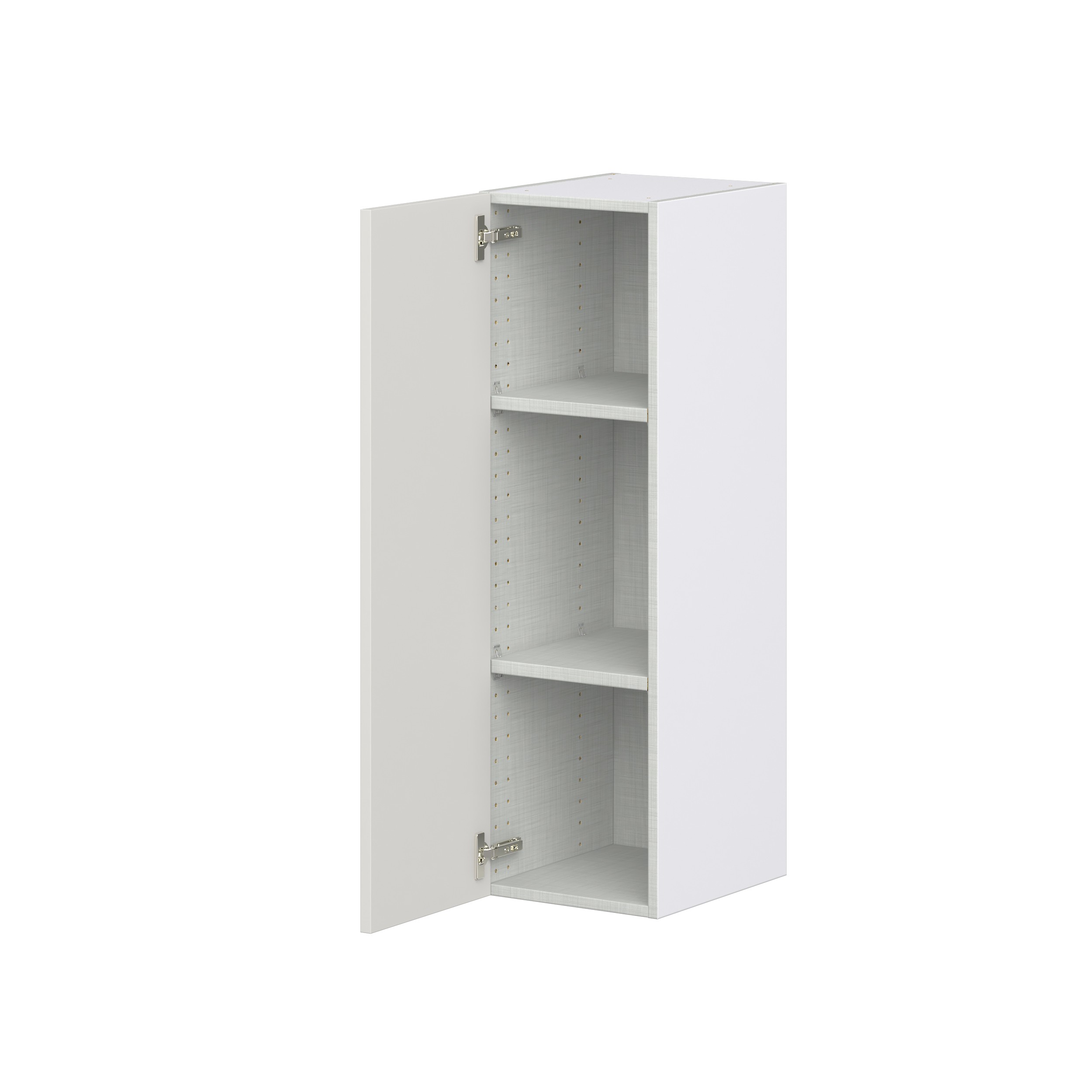 Wisteria Painted Light Gray Recessed Assembled Wall Cabinet with Full High Door (12 in. W x 40 in. H x 14 in. D)