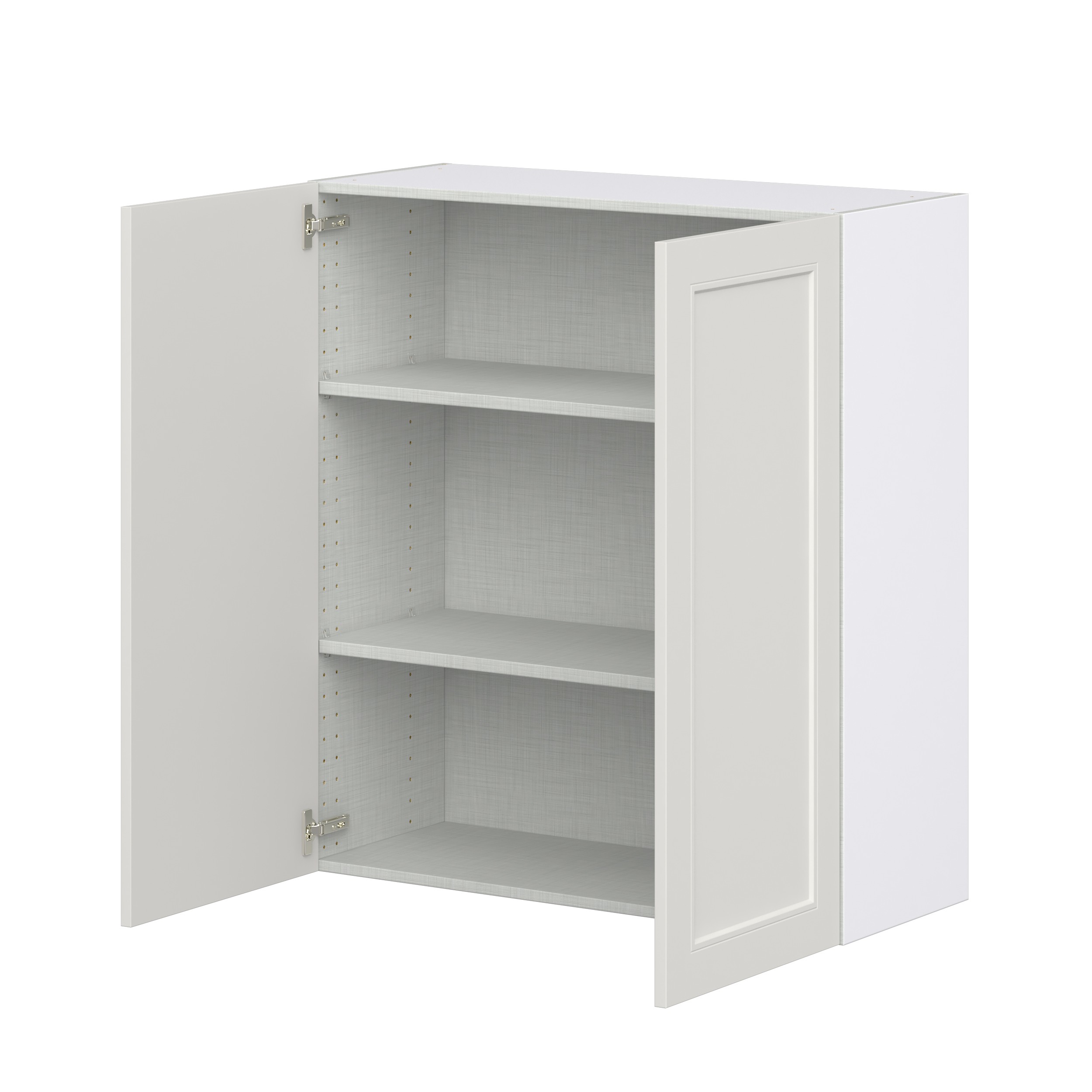 Wisteria Painted Light Gray Recessed Assembled Wall Cabinet with 2 Full High Doors (36 in. W x 40 in. H x 14 in. D)