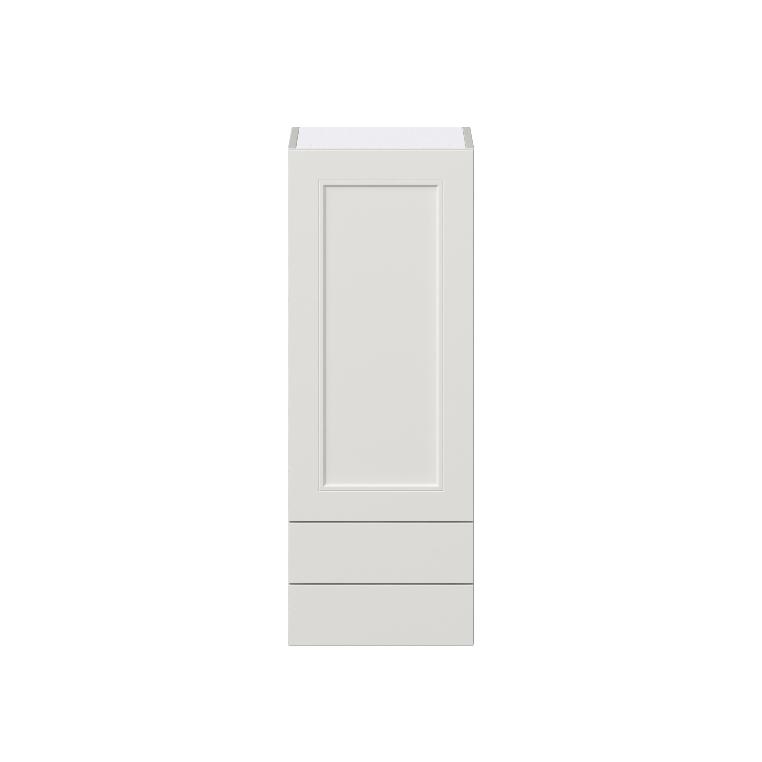 Wisteria Painted Light Gray Recessed Assembled Wall Cabinet with a Door and Two 5 in. Drawers (15 in. W x 40 in. H x 14 in. D)