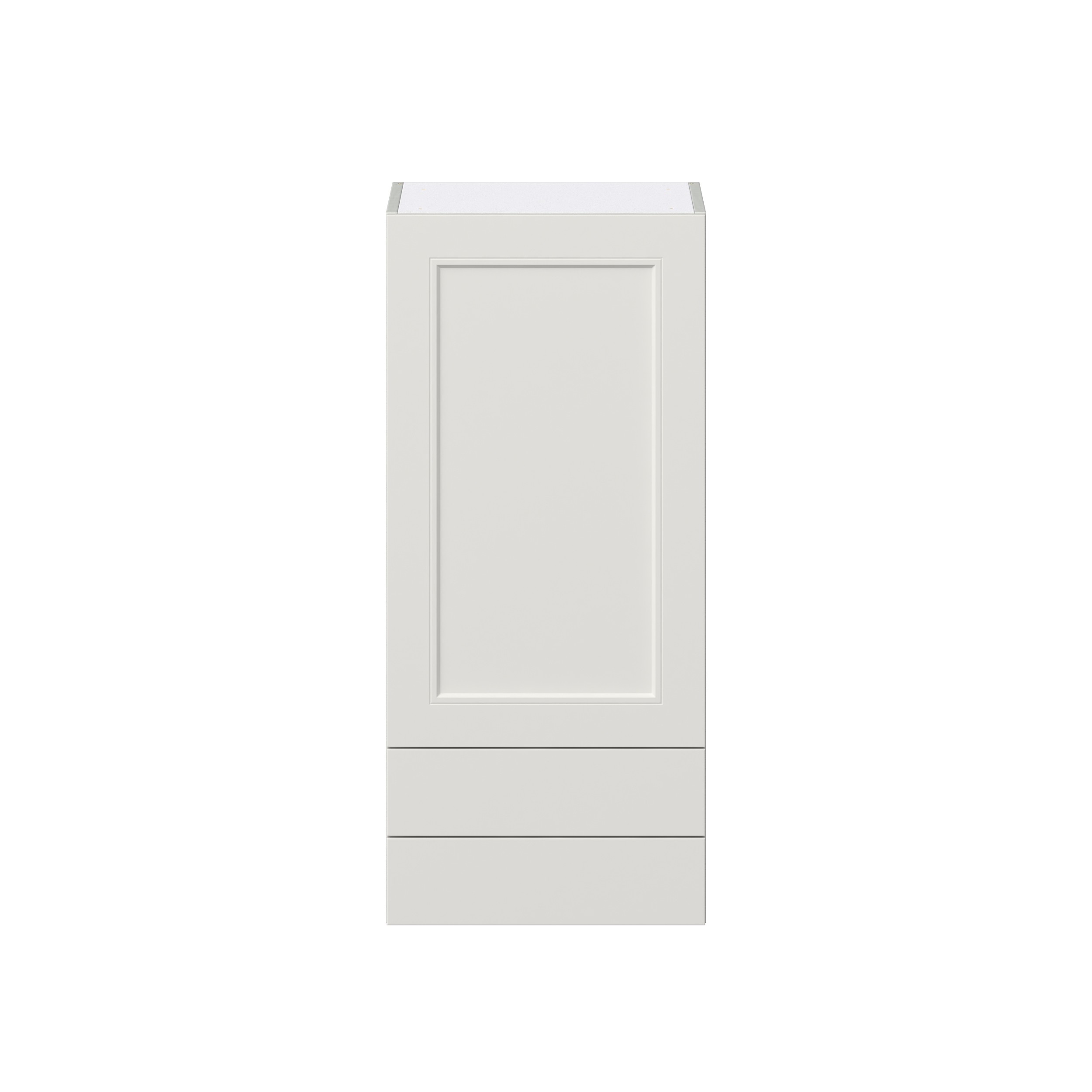 Wisteria Painted Light Gray Recessed Assembled Wall Cabinet with a Door and Two 5 in. Drawers (18 in. W x 40 in. H x 14 in. D)