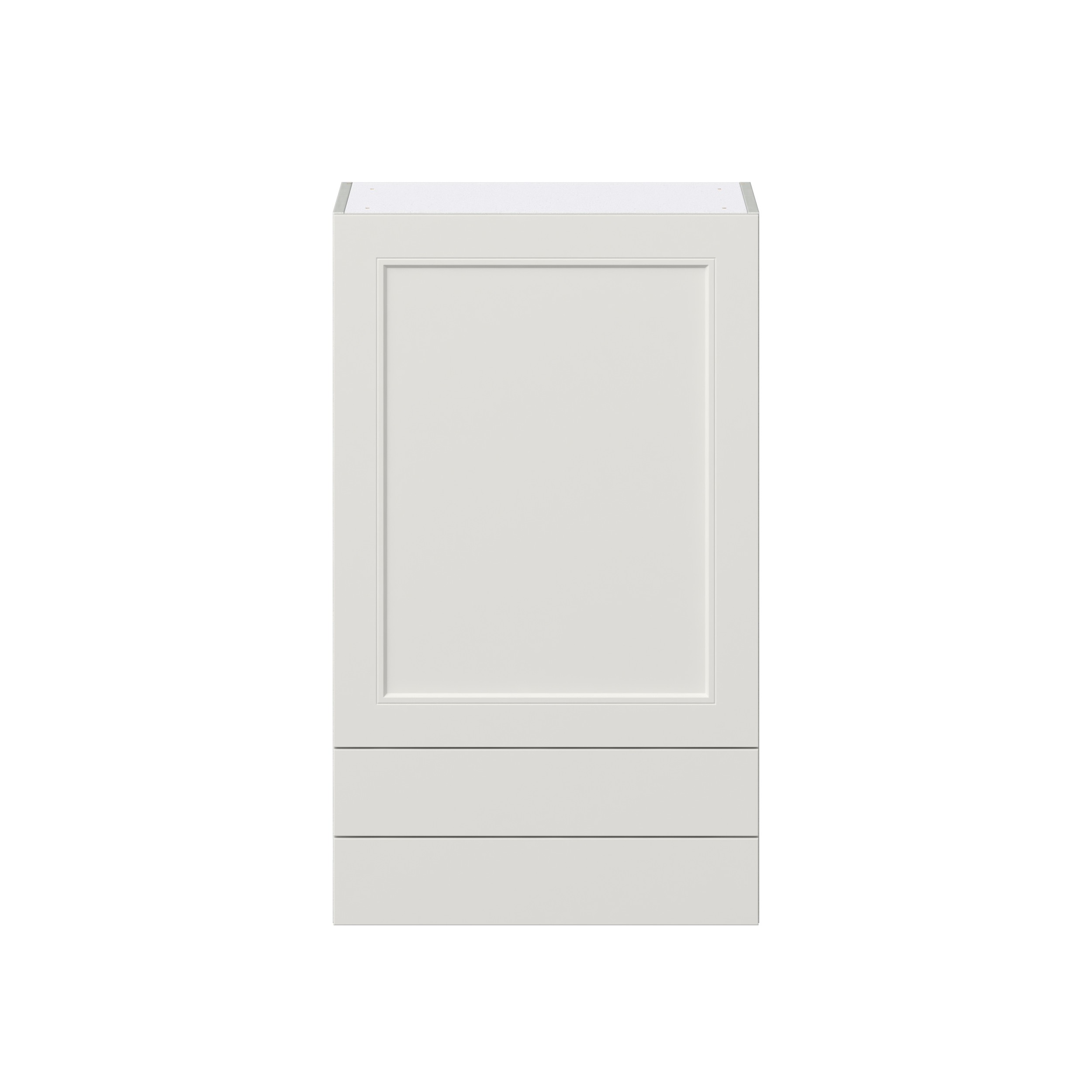 Wisteria Painted Light Gray Recessed Assembled Wall Cabinet with a Door and Two 5 in. Drawers (24 in. W x 40 in. H x 14 in. D)