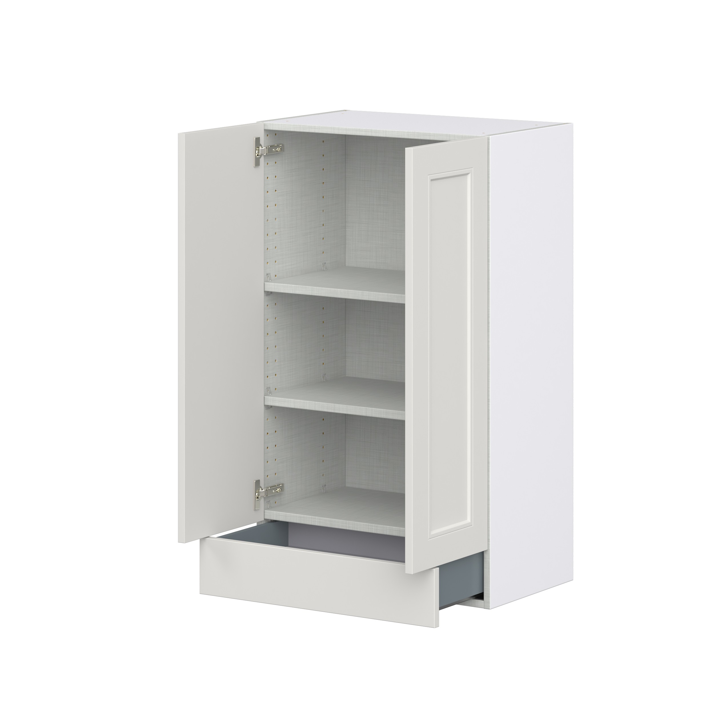Wisteria Painted Light Gray Recessed Assembled Wall Cabinet with 2 Doors and a 5 in. Drawer (24 in. W x 40 in. H x 14 in. D)