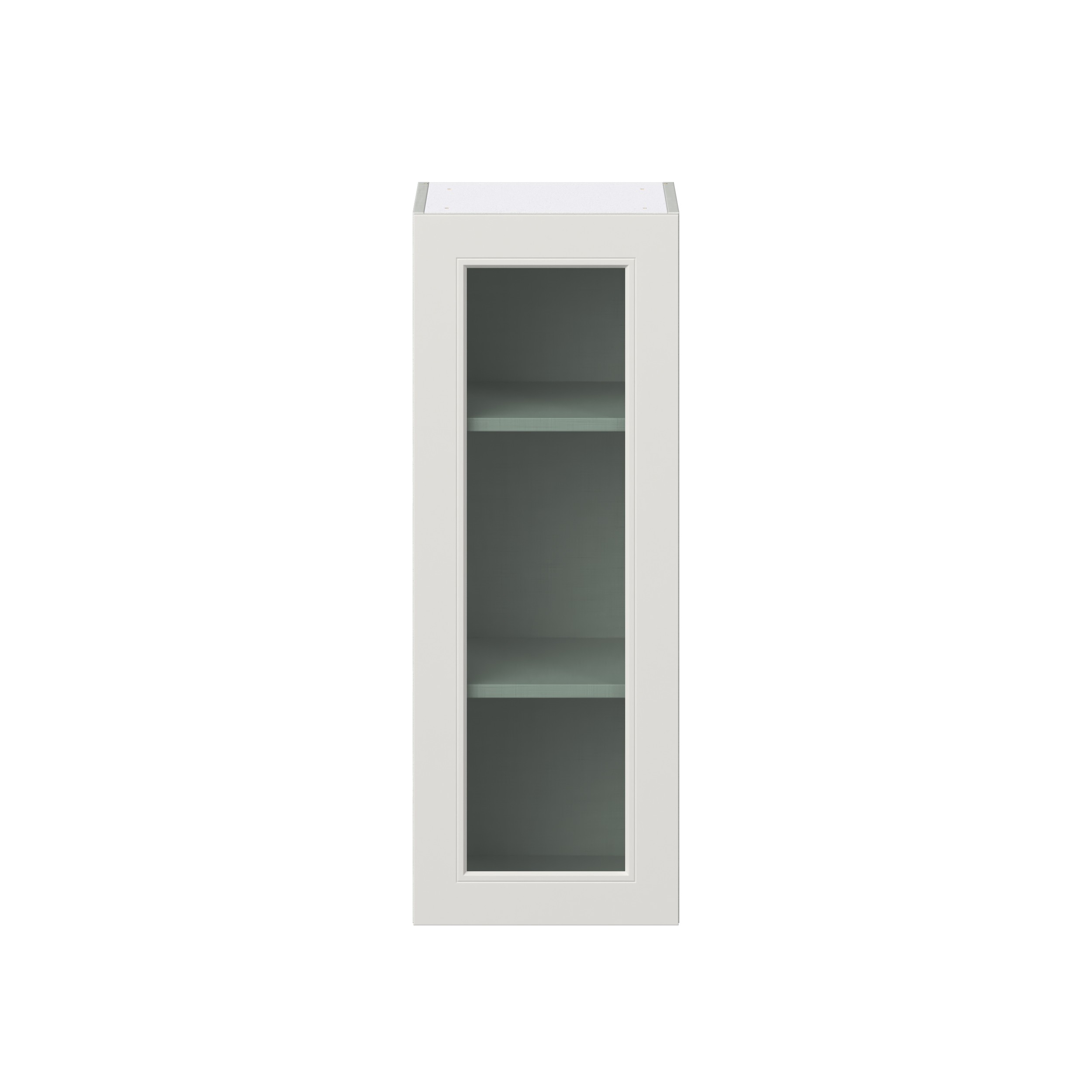Wisteria Painted Light Gray Recessed Assembled Wall Cabinet with a Full High Glass Door (15 in. W x 40 in. H x 14 in. D)