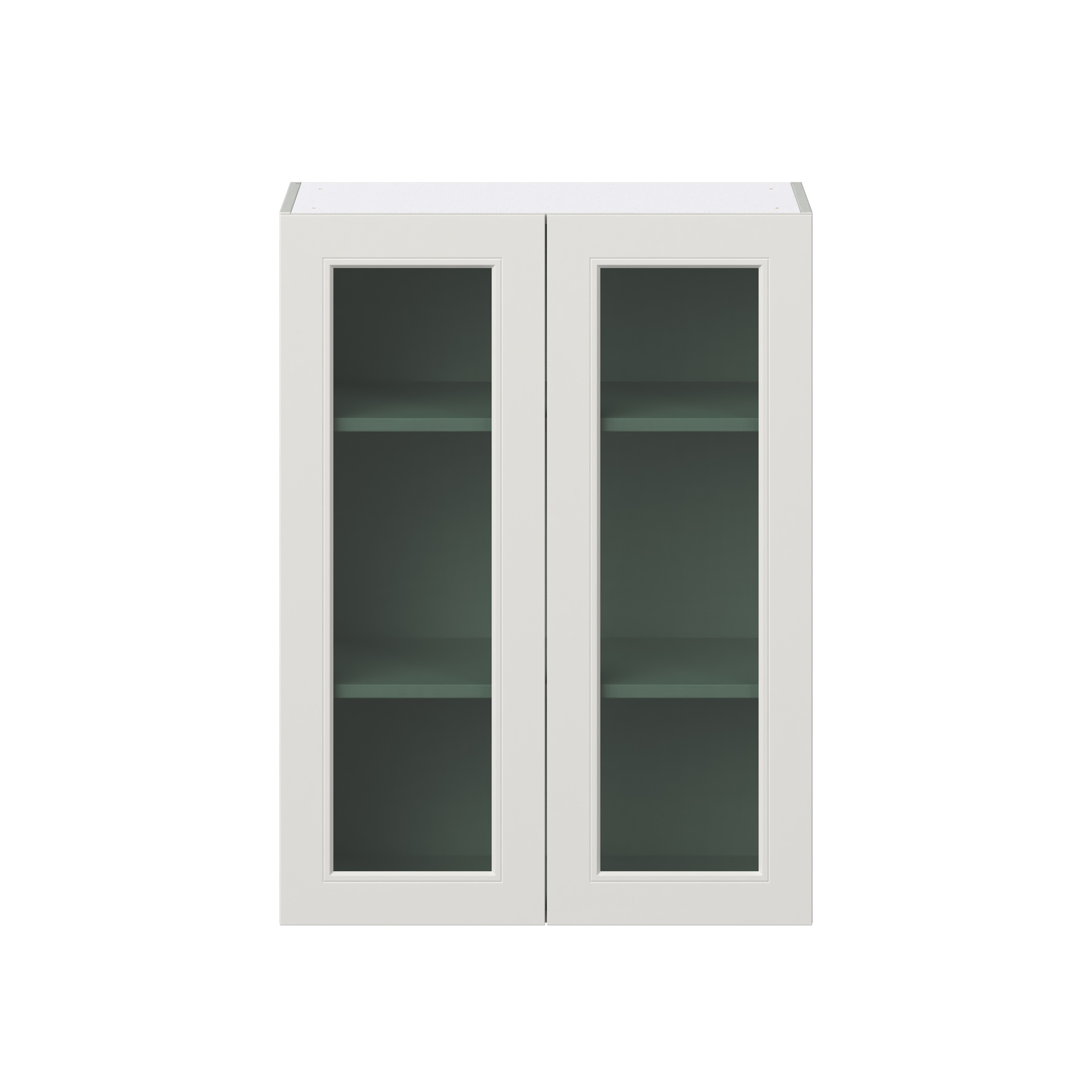 Wisteria Painted Light Gray Recessed Assembled Wall Cabinet with 2 Glass Door (30 in. W x 40 in. H x 14 in. D)