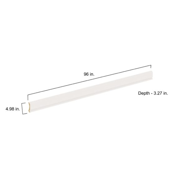 Jasmine Painted White 5 in. W x 96 in. D x 3.25 in. H Crown Moulding with Cleat