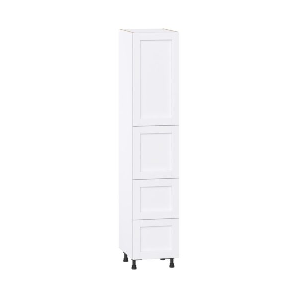 Dahlia Bright White  Shaker Assembled Pantry Cabinet 1 Doors with 2 Drawers and 2 Inner Drawers (18 in. W X 89.5 in. H X 24 in. D)