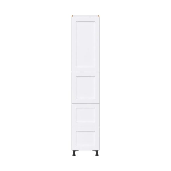 Dahlia Bright White  Shaker Assembled Pantry Cabinet 1 Doors with 2 Drawers and 2 Inner Drawers (18 in. W X 89.5 in. H X 24 in. D)