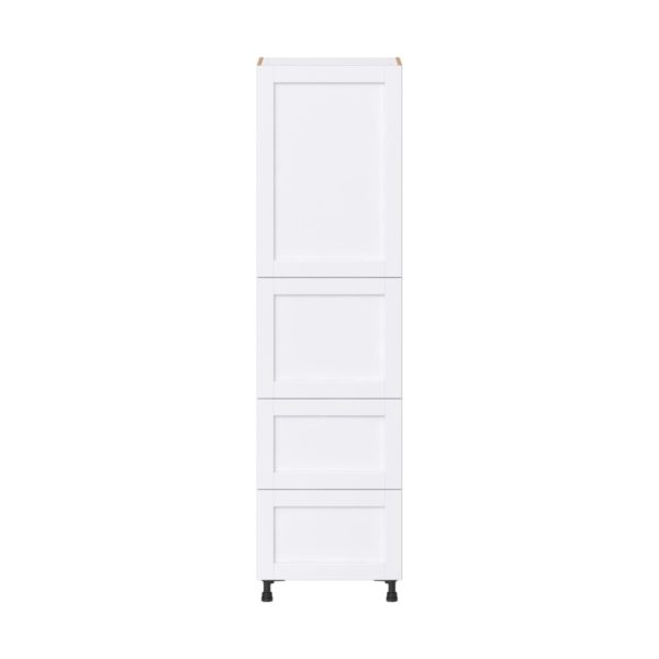 Dahlia Bright White  Shaker Assembled Pantry Cabinet 1 Doors with 2 Drawers and 2 Inner Drawers (24 in. W X 89.5 in. H X 24 in. D)