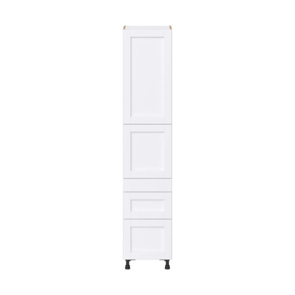 Dahlia Bright White  Shaker Assembled Pantry  Cabinet with 3 Drawers and 2 Inner Drawers (18 in. W X 89.5 in. H X 24 in. D)