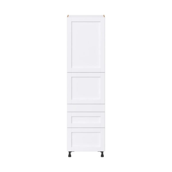 Dahlia Bright White  Shaker Assembled Pantry  Cabinet with 3 Drawers and 2 Inner Drawers (24 in. W X 89.5 in. H X 24 in. D)