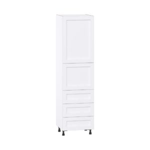 Dahlia Bright White  Shaker Assembled Pantry Cabinet 1 Doors with 3 Drawers and 2 Inner Drawers (24 in. W X 89.5 in. H X 24 in. D)