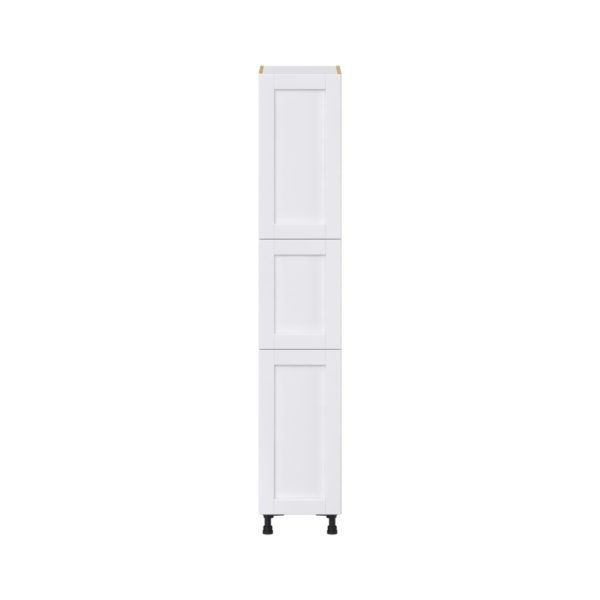 Dahlia Bright White  Shaker Assembled Pantry Cabinet with 2 Doors and 4 Inner Drawers (15 in. W X 84.5 in. H X 24 in. D)