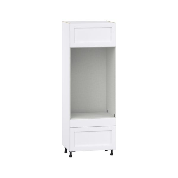 Dahlia Bright White  Shaker Assembled Pantry Micro/Oven Cabinet with 2 Drawers and Lift Up Door (30 in. W X 84.5 in. H X 24 in. D)