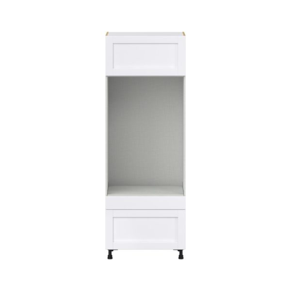 Dahlia Bright White  Shaker Assembled Pantry Micro/Oven Cabinet with 2 Drawers and Lift Up Door (30 in. W X 84.5 in. H X 24 in. D)