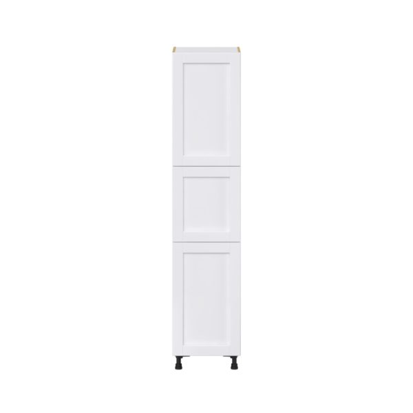 Dahlia Bright White  Shaker Assembled Pantry Cabinet with 2 Doors and 4 Inner Drawers (18 in. W X 84.5 in. H X 24 in. D)