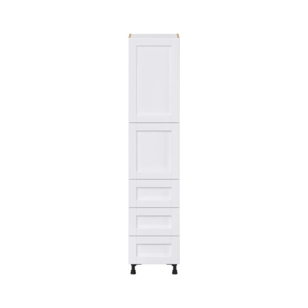 Dahlia Bright White  Shaker Assembled Pantry Cabinet 2 Doors with 3 Drawers and 2 Inner Drawers (18 in. W X 84.5 in. H X 24 in. D)