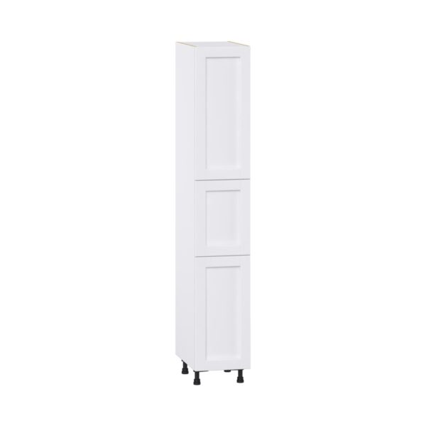 Dahlia Bright White  Shaker Assembled Pantry Cabinet with 2 Doors and 3 Inner Drawers (15 in. W X 89.5 in. H X 24 in. D)