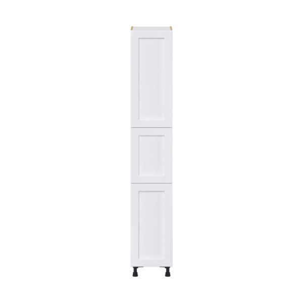 Dahlia Bright White  Shaker Assembled Pantry Cabinet with 2 Doors and 3 Inner Drawers (15 in. W X 89.5 in. H X 24 in. D)