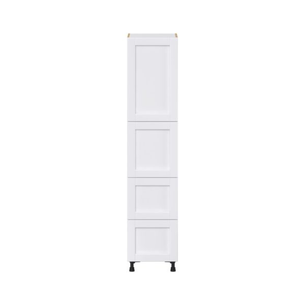 Dahlia Bright White  Shaker Assembled Pantry Cabinet 2 Doors with 2 Drawers and 2 Inner Drawers (18 in. W X 84.5 in. H X 24 in. D)