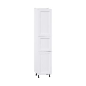 Dahlia Bright White  Shaker Assembled Pantry Cabinet with 2 Doors and 3 Inner Drawers (18 in. W X 89.5 in. H X 24 in. D)