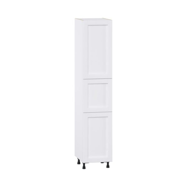 Dahlia Bright White  Shaker Assembled Pantry Cabinet with 2 Doors and 3 Inner Drawers (18 in. W X 89.5 in. H X 24 in. D)