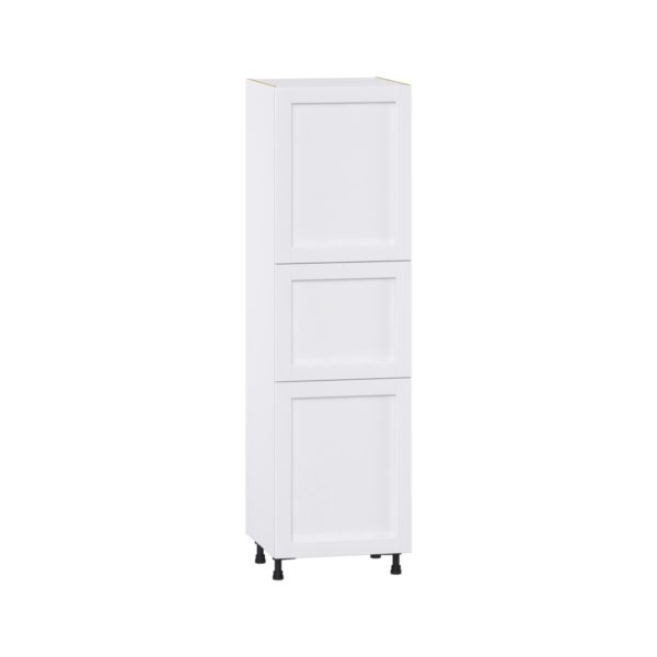 Dahlia Bright White  Shaker Assembled Pantry Cabinet with 2 Doors and 4 Inner Drawers (24 in. W X 84.5 in. H X 24 in. D)