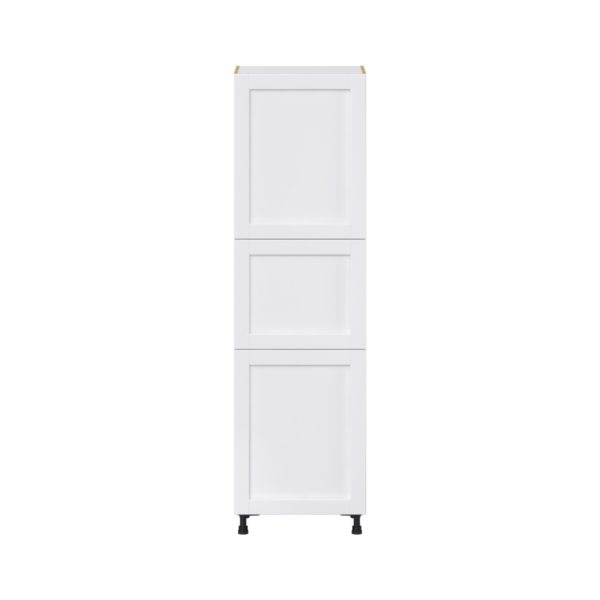 Dahlia Bright White  Shaker Assembled Pantry Cabinet with 2 Doors and 4 Inner Drawers (24 in. W X 84.5 in. H X 24 in. D)