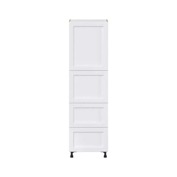 Dahlia Bright White  Shaker Assembled Pantry Cabinet 2 Doors with 2 Drawers and 2 Inner Drawers (24 in. W X 84.5 in. H X 24 in. D)